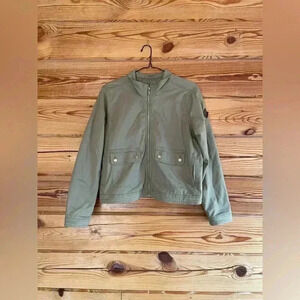 Hollister quilt lined zip up sage green coat size large​​​